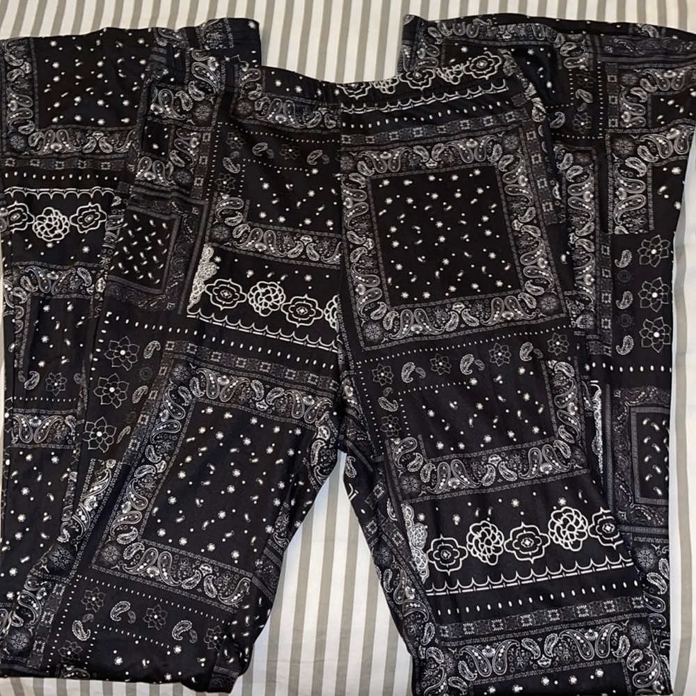 Shein Black & White Bohemian Pants